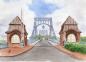 Preview: Postkarte DIN-A6  Aquarell Maritim Kunst Druck Kunstdruck Nordsee Wilhelmshaven Kaiser-Wilhelm-Brücke